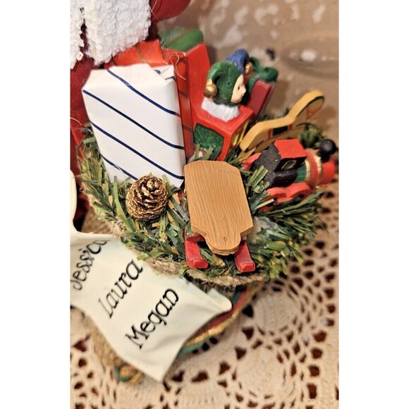 Christmas Santa Claus Saint Nicholas Figurine w/ Sack of Toys & List of Names - Picture 4 of 9